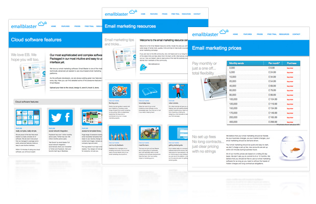 Email Blaster web design portfolio image